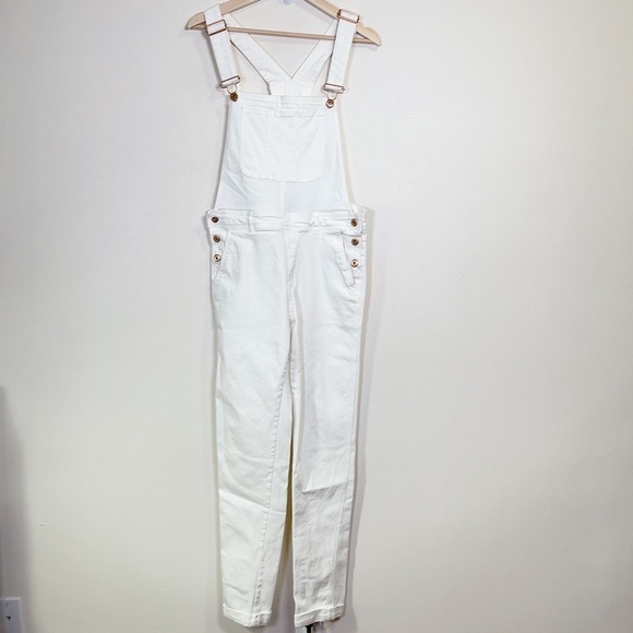 H&M | WHITE  DENIM OVERALL - Picture 2 of 9